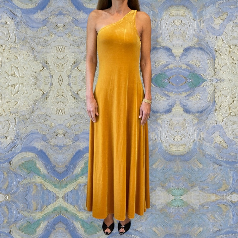 Polo Ralph Lauren One-Shoulder Velvet Stretch Cocktail Dress dress, Sz M - Picture 9 of 16